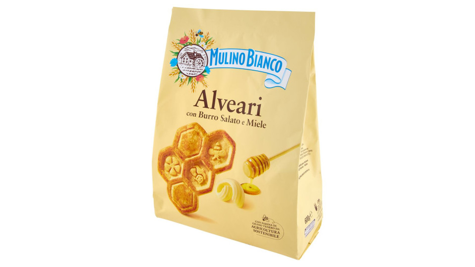 Mulino Bianco Alveari Biscotti con Burro Salato e Miele 600g