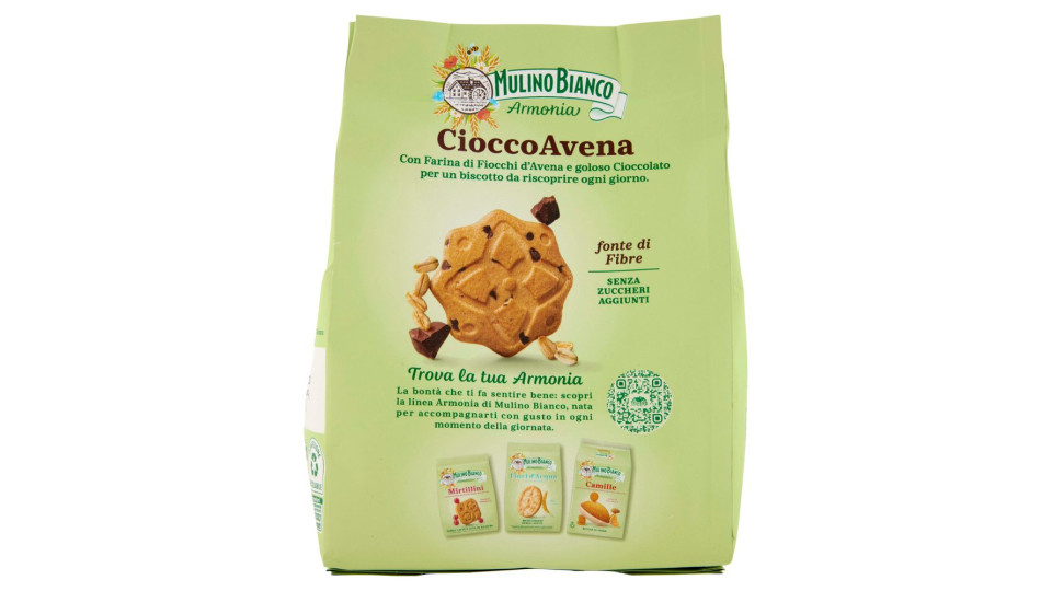 Mulino Bianco Armonia CioccoAvena Biscotti Farina Avena e Cioccolato Senza Zuccheri Aggiunti 270g