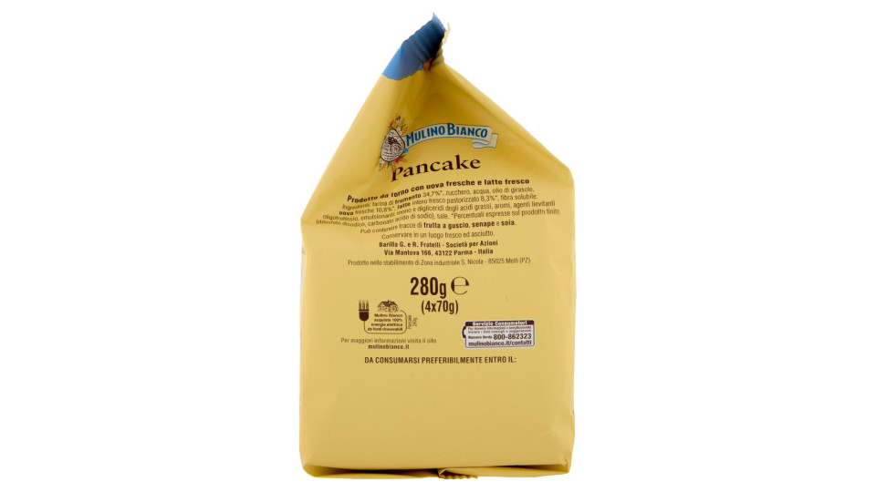 Mulino Bianco Pancake Merenda 100% Latte Fresco Italiano e Farina Sostenibile 8 Porzioni 280g