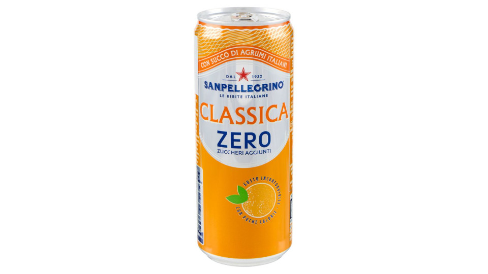 BIBITE SANPELLEGRINO, Bevande Gassate, Classica Zero, Lattina 33cl