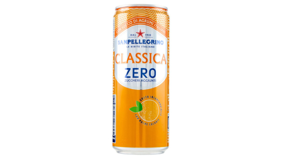 BIBITE SANPELLEGRINO, Bevande Gassate, Classica Zero, Lattina 33cl