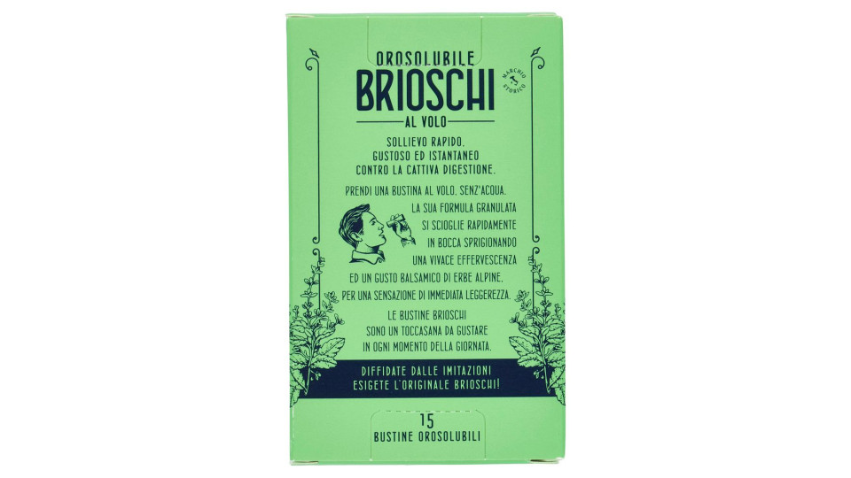 Brioschi Orosolubile al Volo Balsamico Gusto di Erbe Alpine 15 x 1 g