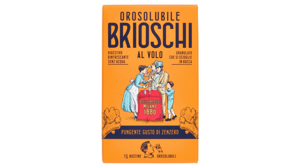 Brioschi Orosolubile al Volo Pungente Gusto di Zenzero 15 x 1 g