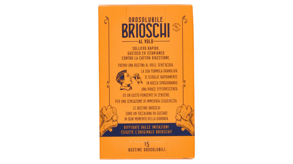 Brioschi Orosolubile al Volo Pungente Gusto di Zenzero 15 x 1 g