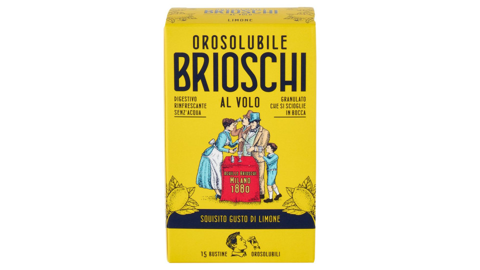 Brioschi Orosolubile al Volo Squisito Gusto di Limone 15 x 1 g