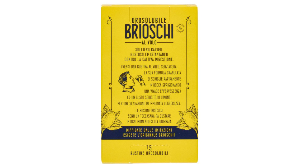Brioschi Orosolubile al Volo Squisito Gusto di Limone 15 x 1 g