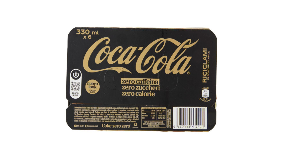 Coca-Cola Zero Zuccheri Zero Caffeina 6 x 330ml