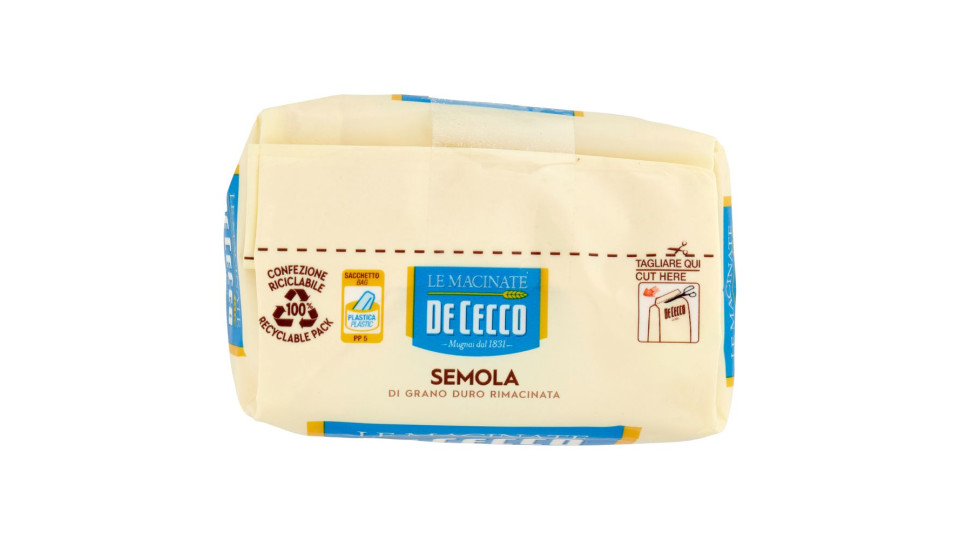 De Cecco Le Macinate Bio Semola di Grano Duro Rimacinata 1 Kg