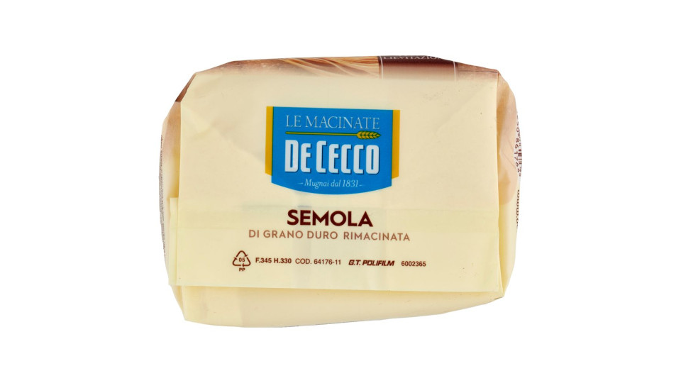 De Cecco Le Macinate Bio Semola di Grano Duro Rimacinata 1 Kg