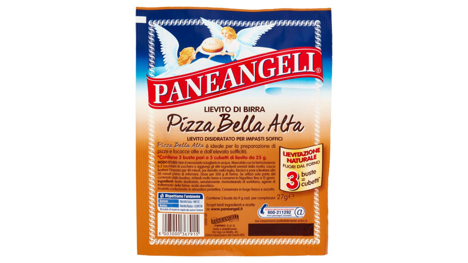 PANEANGELI Lievito di Birra Pizza Bella Alta 3 x 9 g