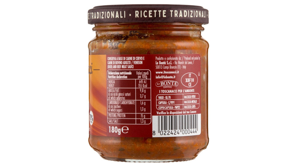 i toscanacci Ragù di Cervo 180 g