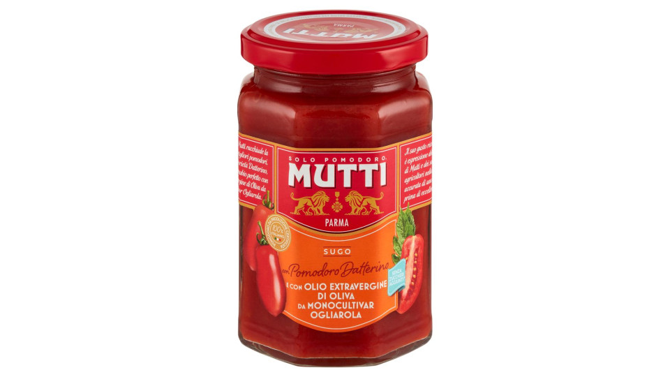 Mutti Sugo con Pomodoro Datterino e con Olio Extravergine di Oliva da Moonocultivar Ogliarola 280 g