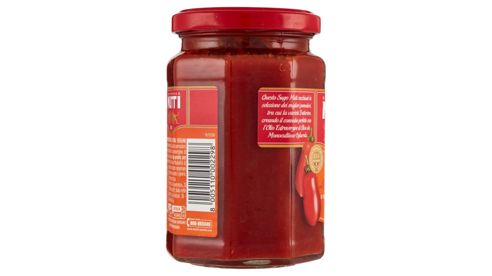 Mutti Sugo con Pomodoro Datterino e con Olio Extravergine di Oliva da Moonocultivar Ogliarola 280 g