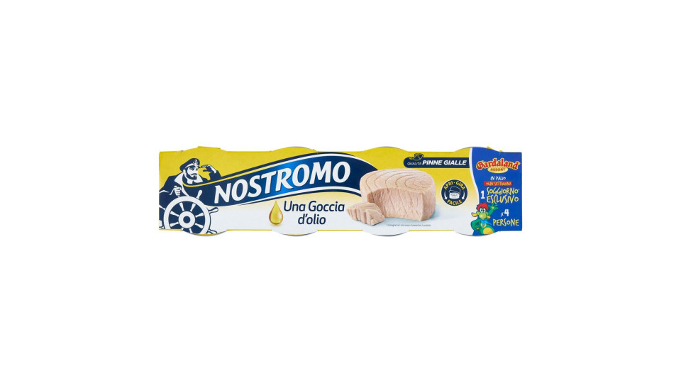 Nostromo Una Goccia d'olio Tonno Pinne Gialle all'Olio di Oliva 3 x 65 g