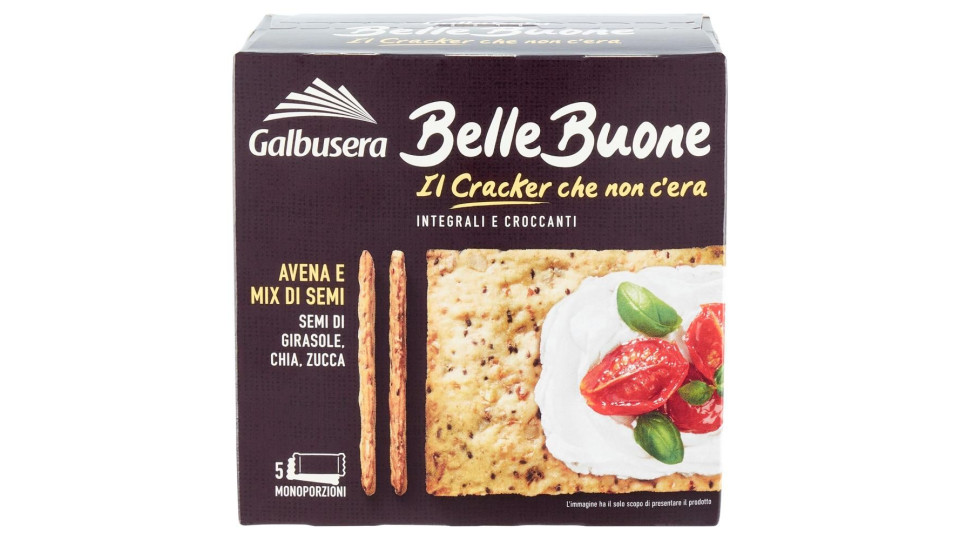 Galbusera BelleBuone il Cracker che non c'era Avena e Mix di Semi 5 x 40 g