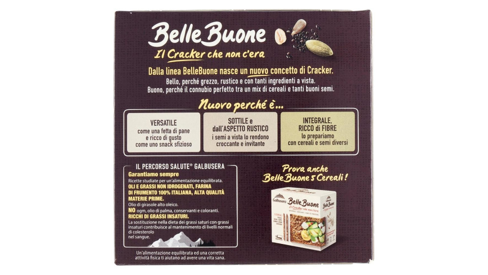 Galbusera BelleBuone il Cracker che non c'era Avena e Mix di Semi 5 x 40 g