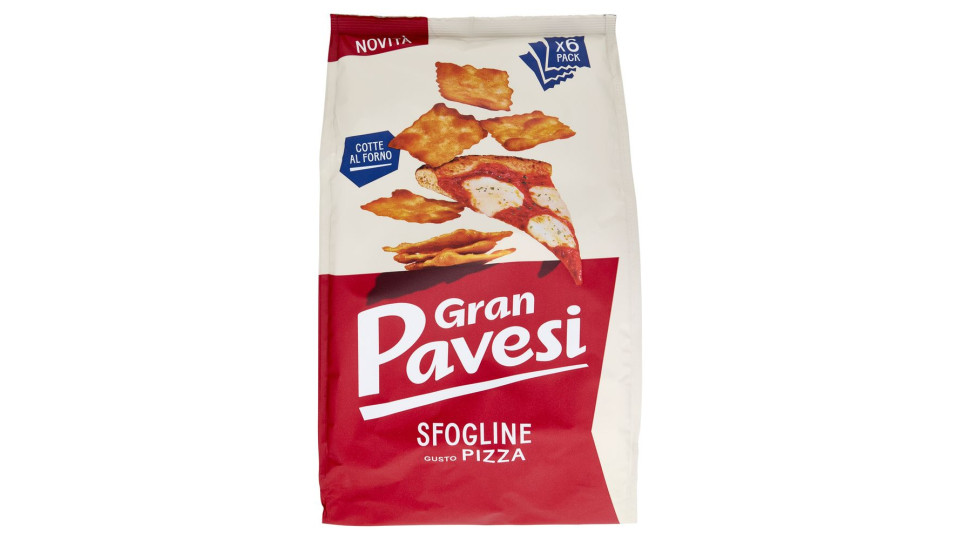Gran Pavesi Sfogline Gusto Pizza Snack Cotte al Forno 6 Pacchetti 180g