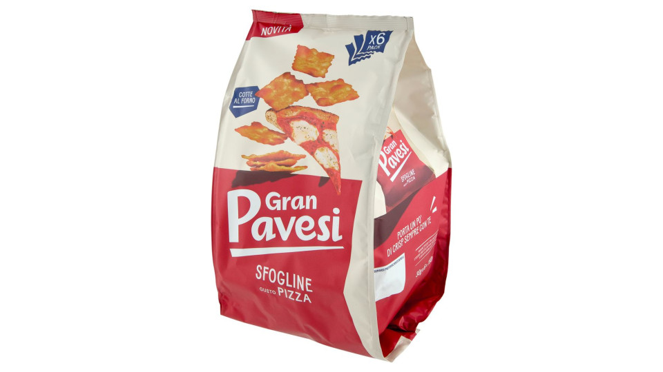 Gran Pavesi Sfogline Gusto Pizza Snack Cotte al Forno 6 Pacchetti 180g