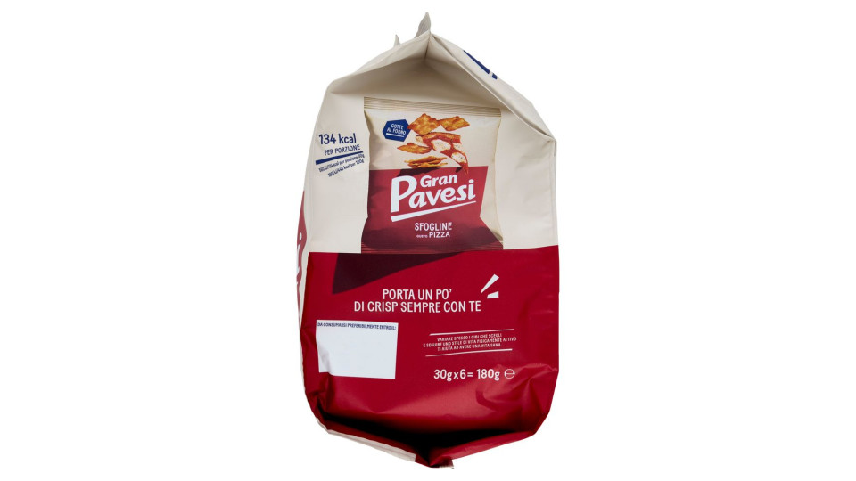 Gran Pavesi Sfogline Gusto Pizza Snack Cotte al Forno 6 Pacchetti 180g