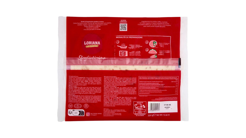 Loriana Sfogliatissima 3 piadine 350 g