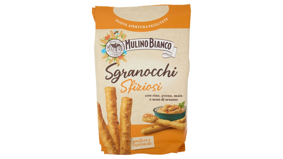 Mulino Bianco Sgranocchi Sfiziosi Grissini con Riso, Avena, Mais e Semi di Sesamo 210g