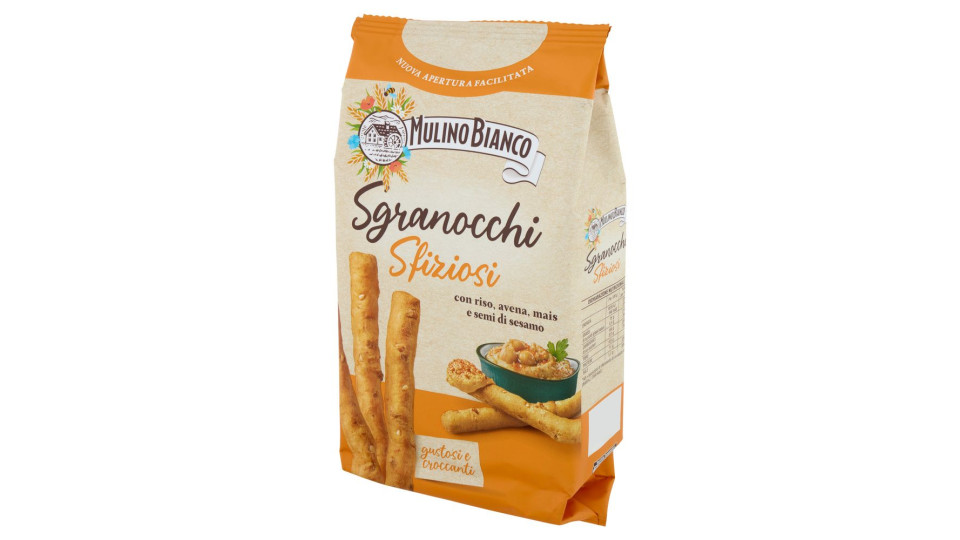 Mulino Bianco Sgranocchi Sfiziosi Grissini con Riso, Avena, Mais e Semi di Sesamo 210g