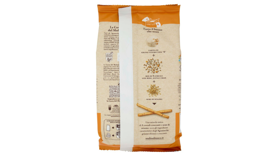 Mulino Bianco Sgranocchi Sfiziosi Grissini con Riso, Avena, Mais e Semi di Sesamo 210g
