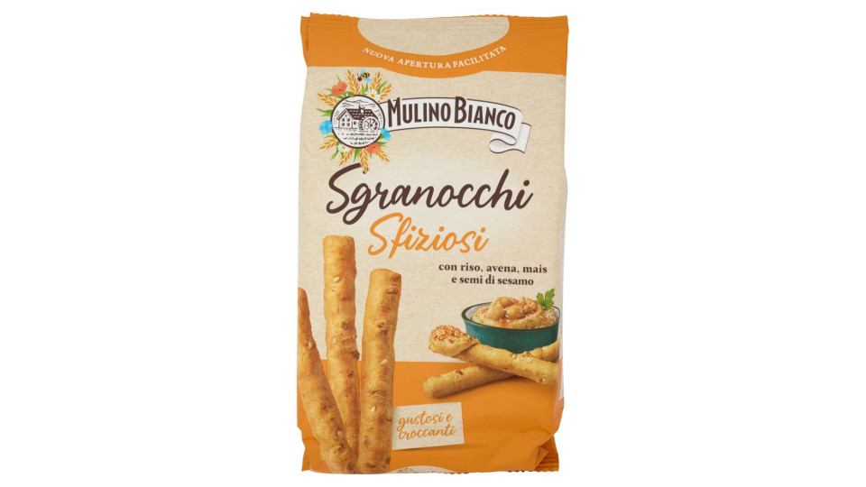 Mulino Bianco Sgranocchi Sfiziosi Grissini con Riso, Avena, Mais e Semi di Sesamo 210g