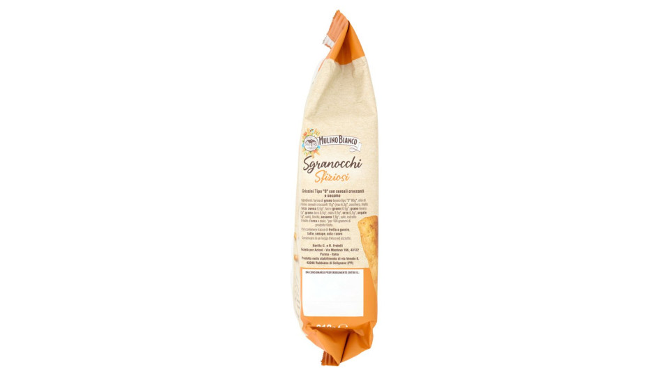 Mulino Bianco Sgranocchi Sfiziosi Grissini con Riso, Avena, Mais e Semi di Sesamo 210g
