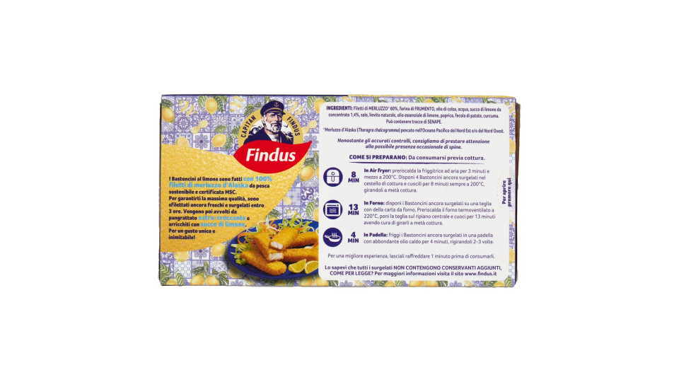 Capitan Findus 10 Bastoncini al Limone 250 g