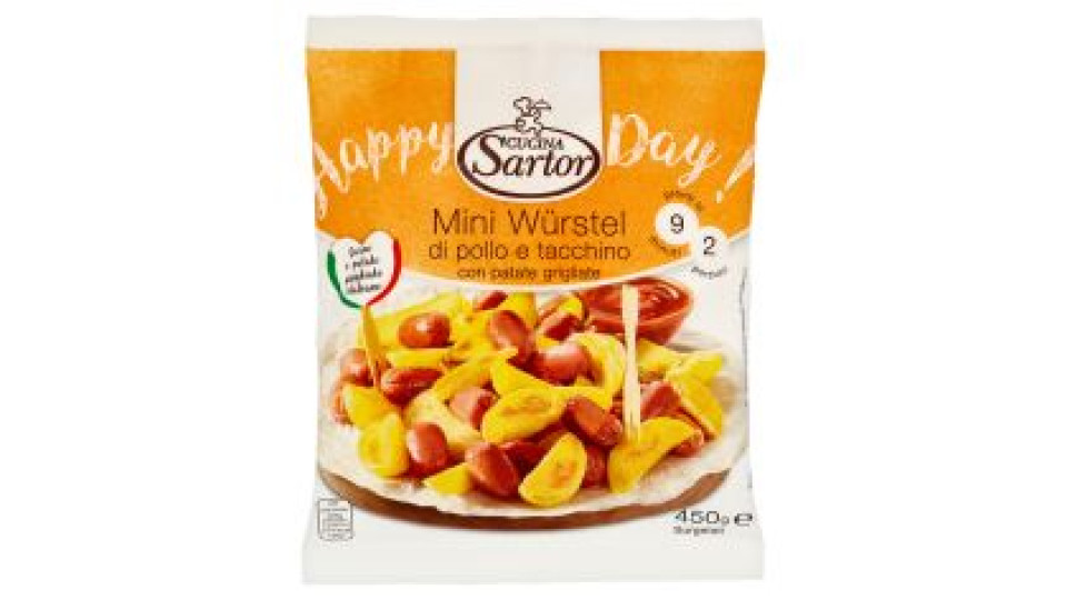 Cucina Sartor Happy Day! Mini Würstel di pollo e tacchino con patate grigliate Surgelati 450 g