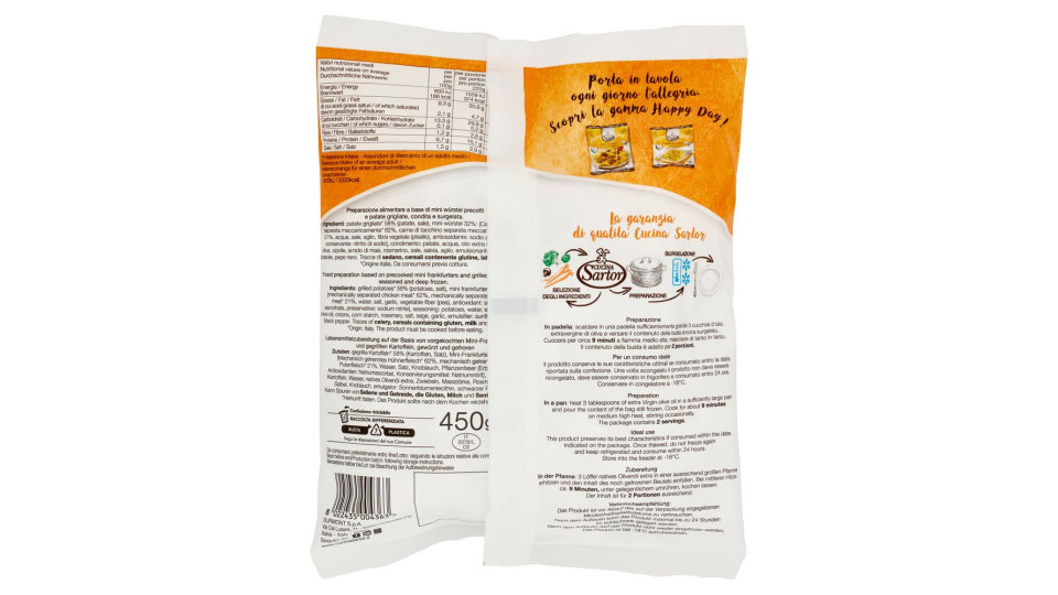 Cucina Sartor Happy Day! Mini Würstel di pollo e tacchino con patate grigliate Surgelati 450 g