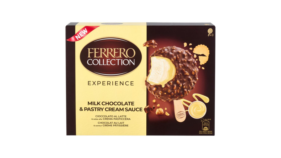 Ferrero Collection Experience Cioccolato al Latte & salsa alla Crema Pasticcera 3 x 46 g