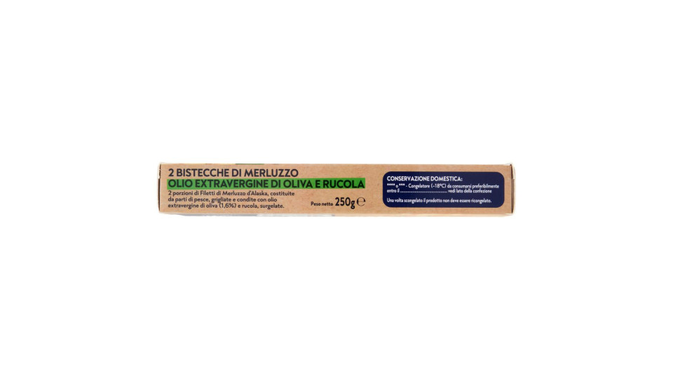 FRoSTA 2 Bistecche di Merluzzo Olio Extravergine di Oliva e Rucola 250 g