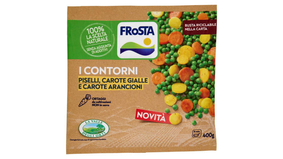 FRoSTA i Contorni Piselli, Carote Gialle e Carote Arancioni 400 g