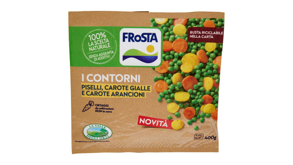 FRoSTA i Contorni Piselli, Carote Gialle e Carote Arancioni 400 g