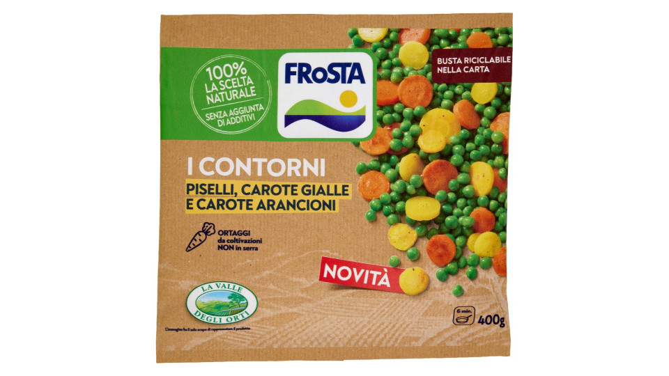 FRoSTA i Contorni Piselli, Carote Gialle e Carote Arancioni 400 g