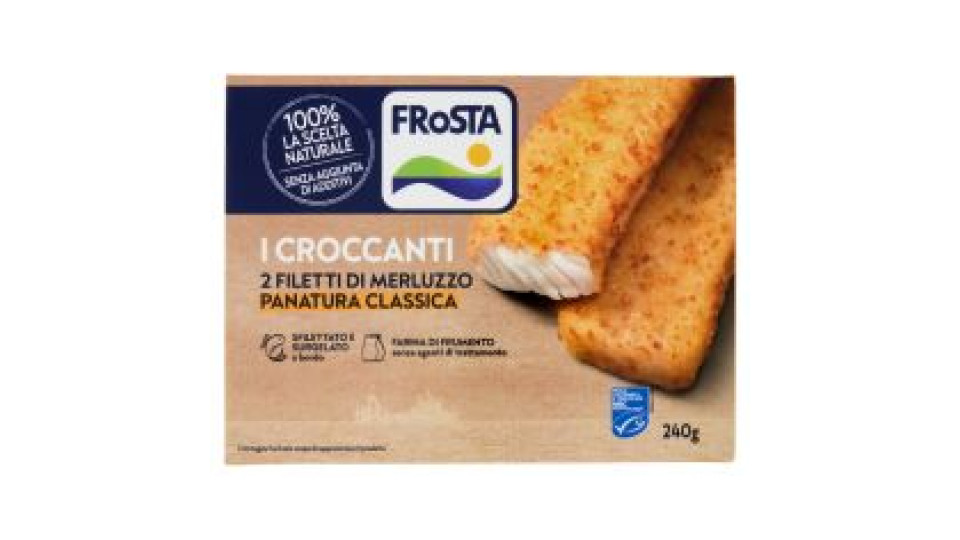 FRoSTA i Croccanti 2 Filetti di Merluzzo Panatura Classica 240 g