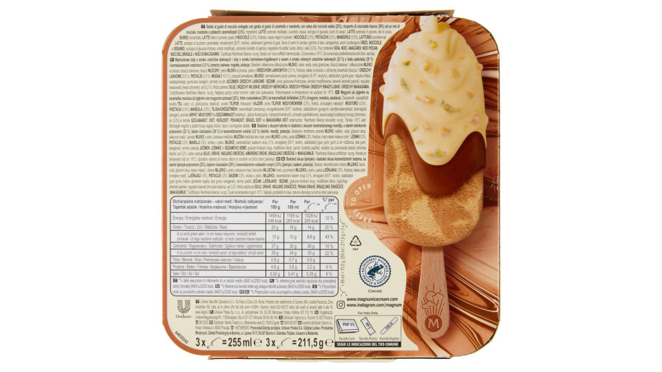 Magnum Utopia Double Hazelnut Nocciola 3 Gelati 211,5 g