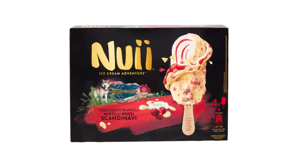 NUII Cioccolato Bianco e Mirtilli Rossi Scandinavi 4x67g