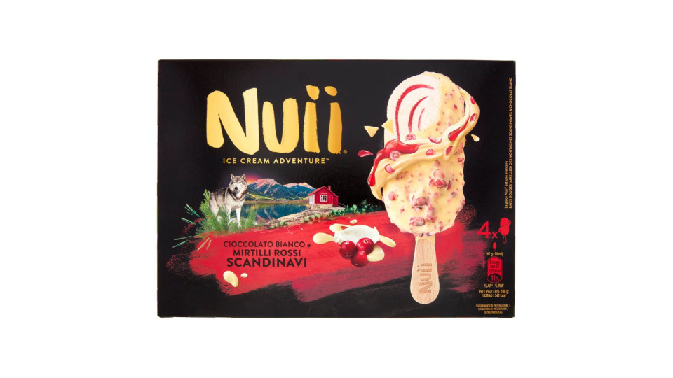NUII Cioccolato Bianco e Mirtilli Rossi Scandinavi 4x67g