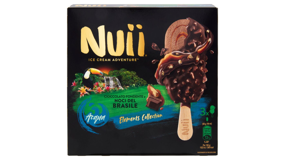 NUII Cioccolato Fondente e Noci del Brasile 3x69g