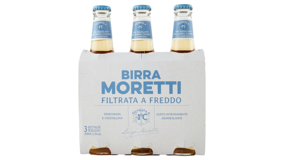 Birra Moretti Filtrata a Freddo 3 x 33 cl