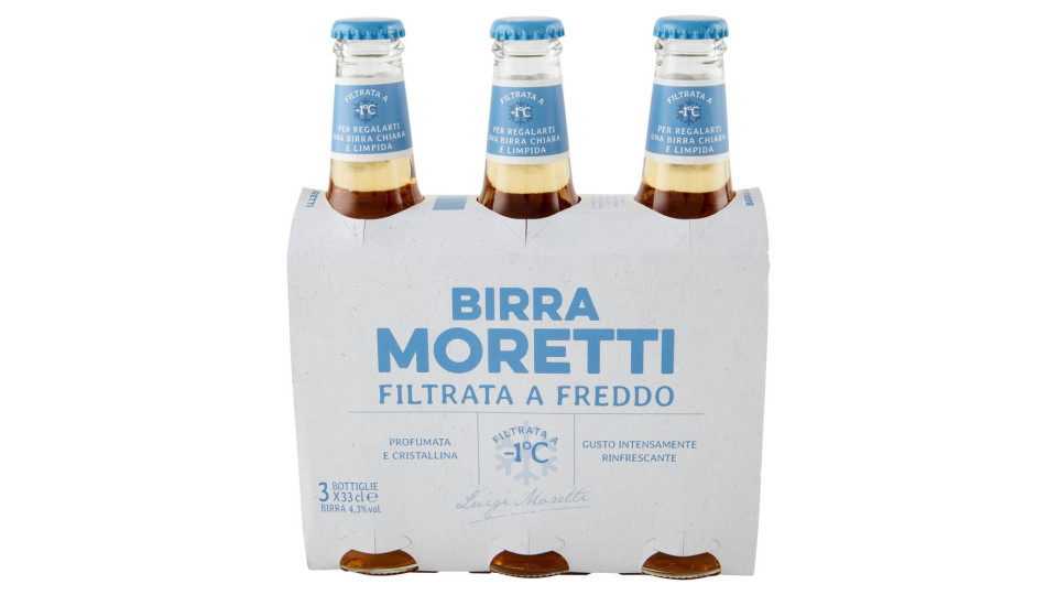 Birra Moretti Filtrata a Freddo 3 x 33 cl