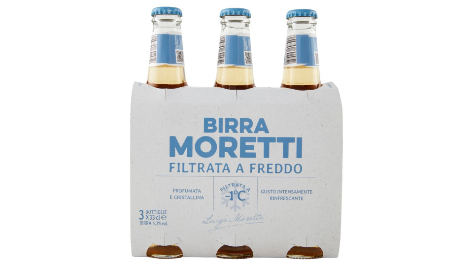 Birra Moretti Filtrata a Freddo 3 x 33 cl