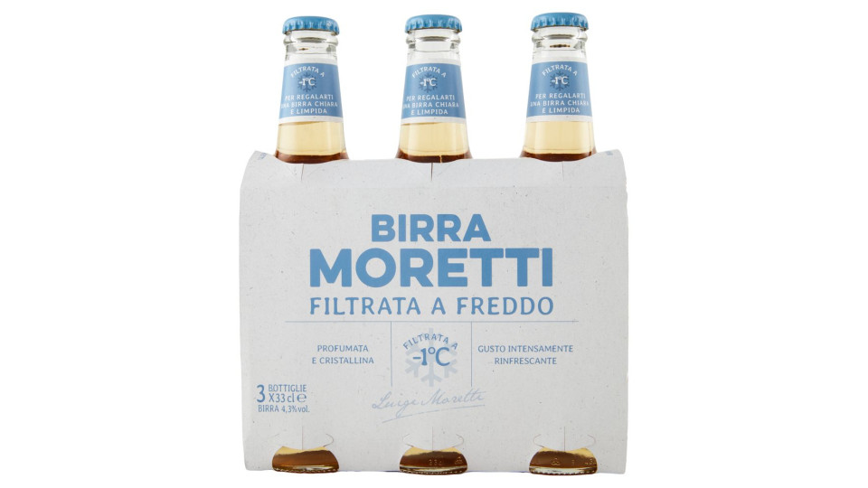 Birra Moretti Filtrata a Freddo 3 x 33 cl