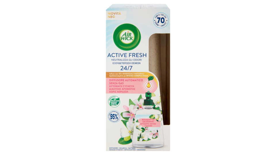Air Wick Active Fresh Diffusore Automatico Bouquet di Gelsomini Profumatore per ambiente 228 ml
