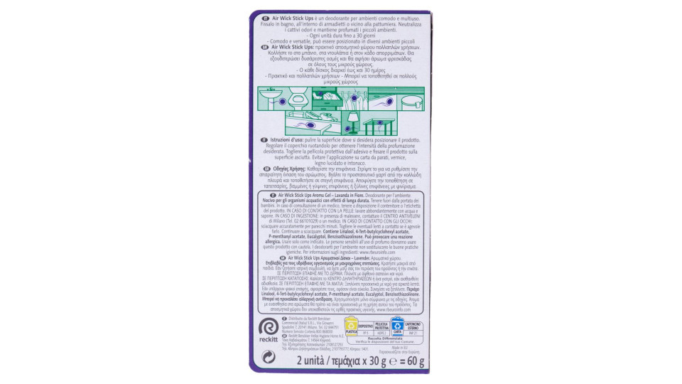 Air Wick Stick Ups Mix Profumatore per ambienti Lavanda in Fiore 2 x 30 g