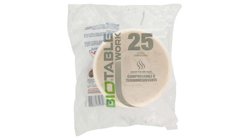 Bio Table Work Ciotole Compostabili 25 pz