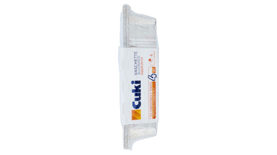 Cuki Cuoce Vaschette Alluminio doppia forza 4 Porzioni 4 pz